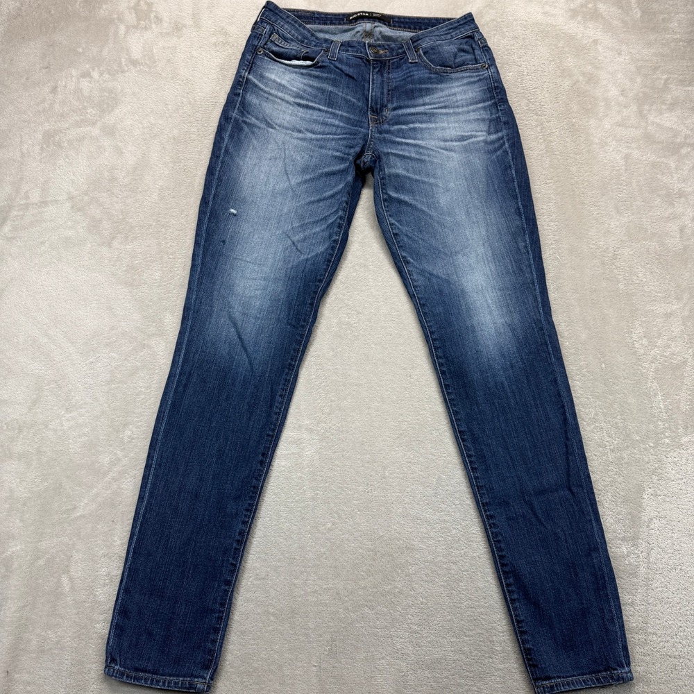 Big Star Jeans Women's 26R Maddie Skinny Dark Wash Embroidered‎ Whiskered Denim